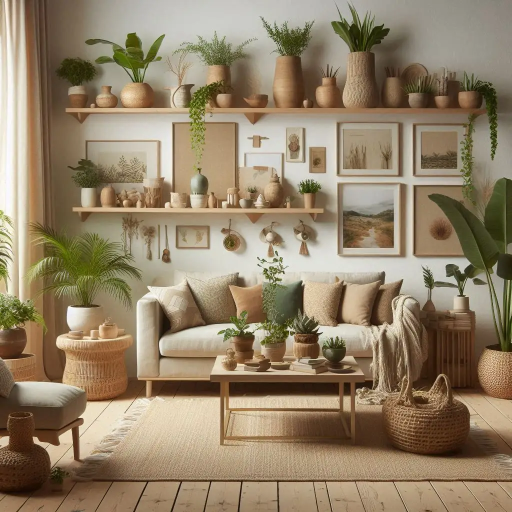 Eco-conscious decor with recycled items
