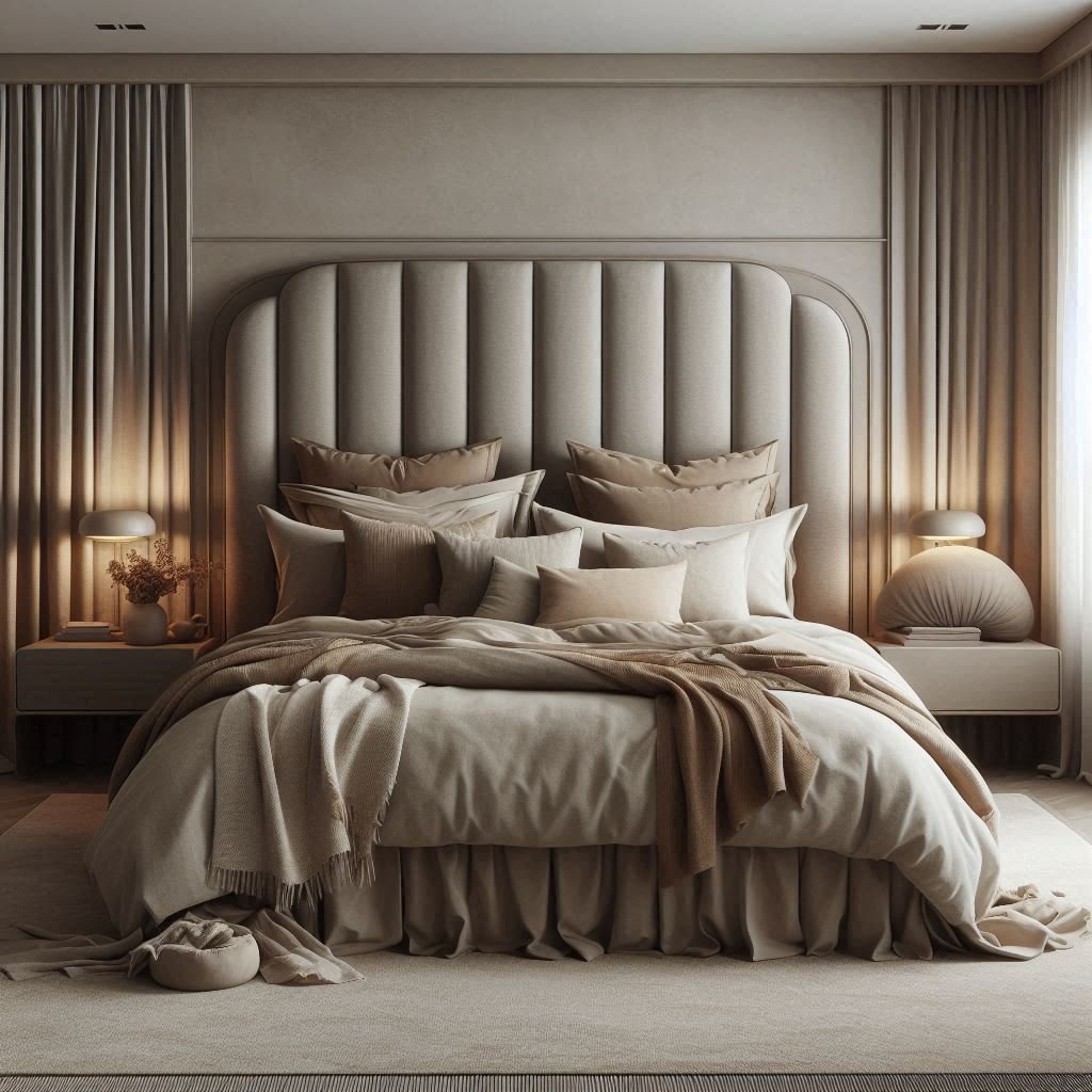 "A luxurious bedroom featuring a bed 