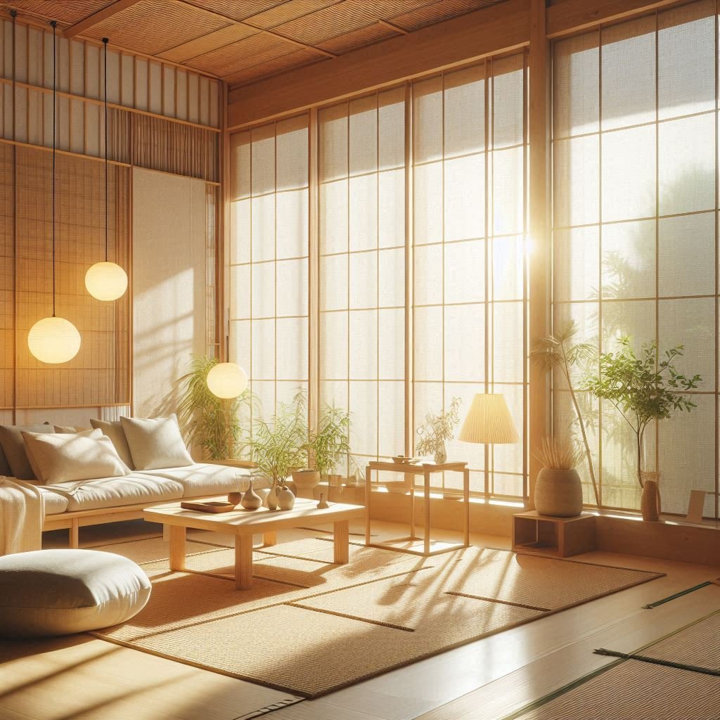 Bamboo or Reed Blinds living room
