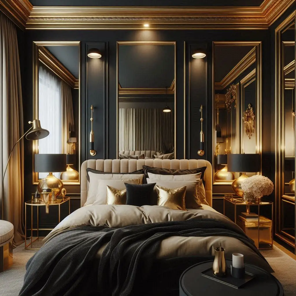 Black and Gold Glamour bedroom