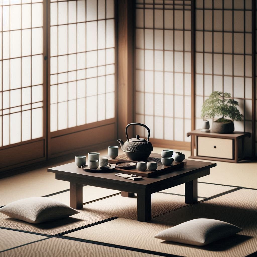 Traditional Tea Table Setting living room