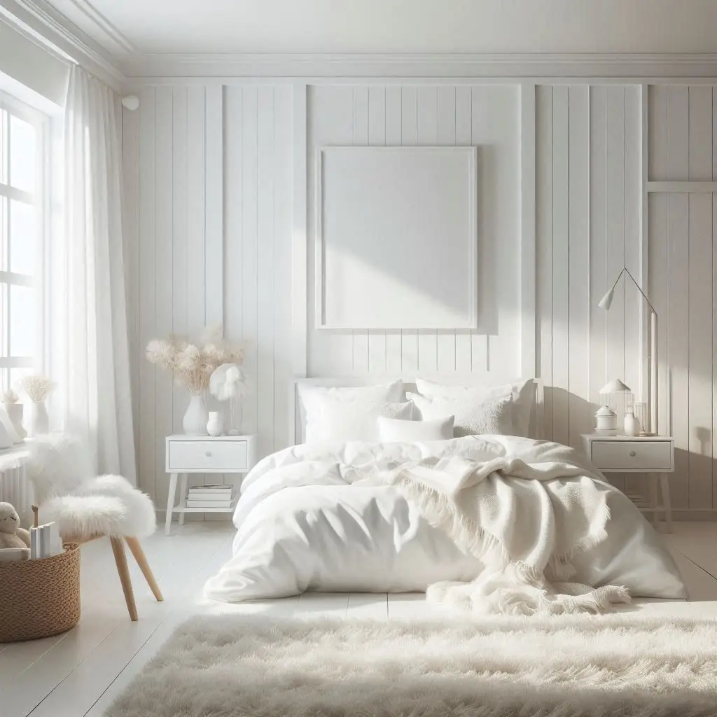 All-White Minimalist Bedroom