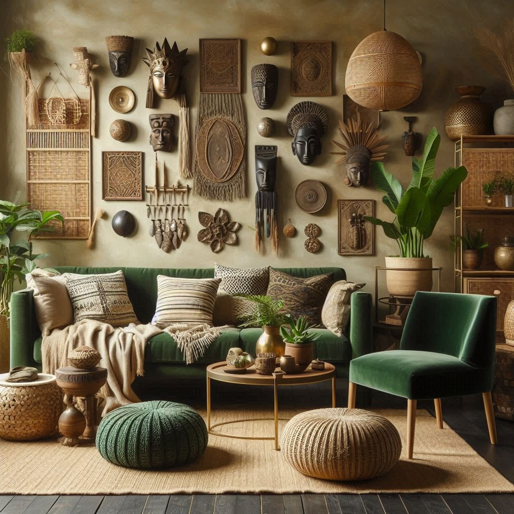 Globally Curated Green Boho Room
