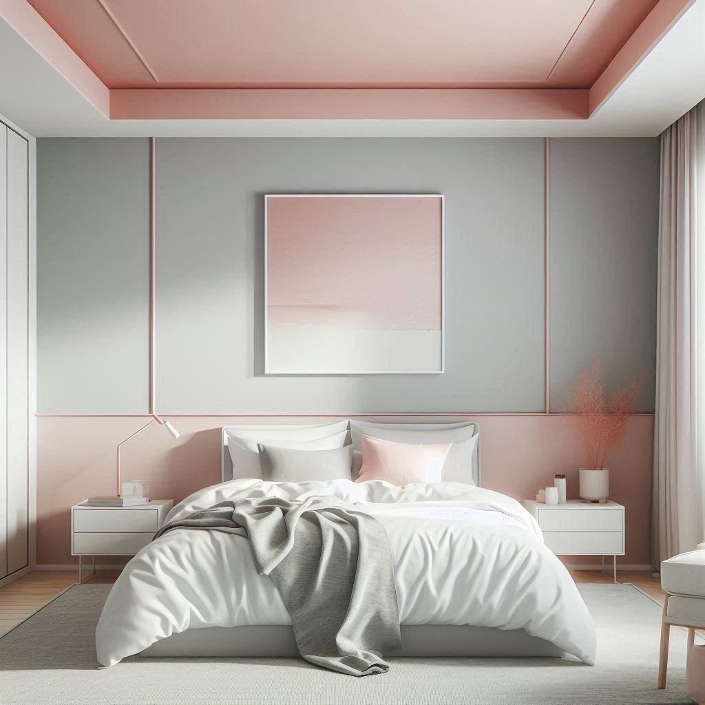 Pale Grey Walls with Pink Ceiling