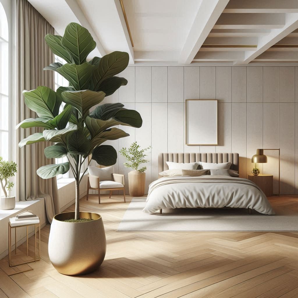 Fiddle Leaf Fig in bedroom