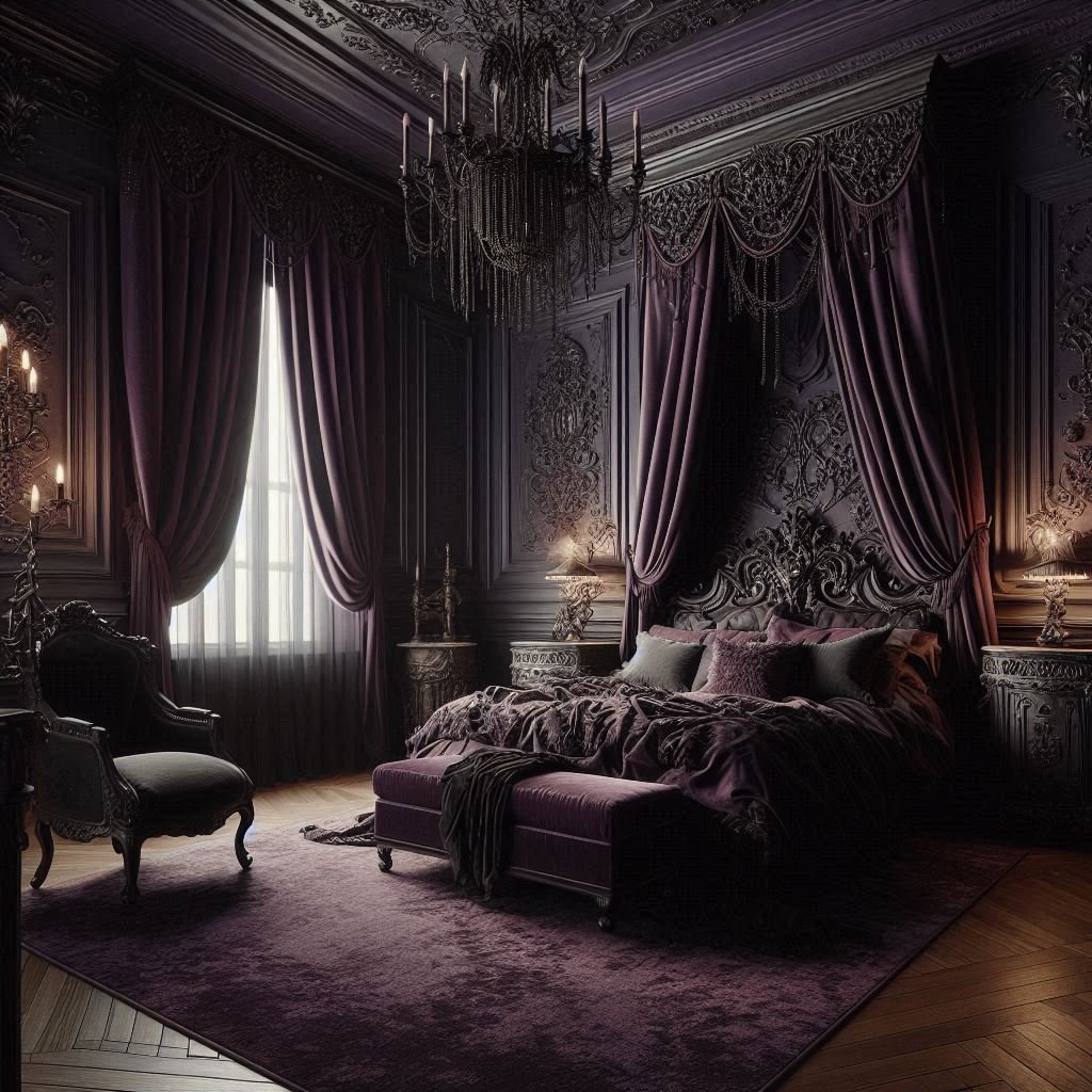 Gothic-Inspired Dark Romance bedroom