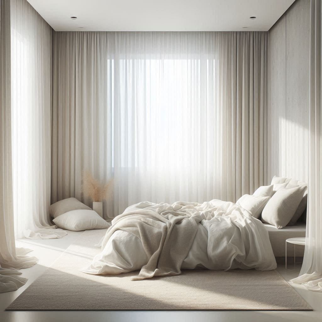 Sheer White Curtains bedroom