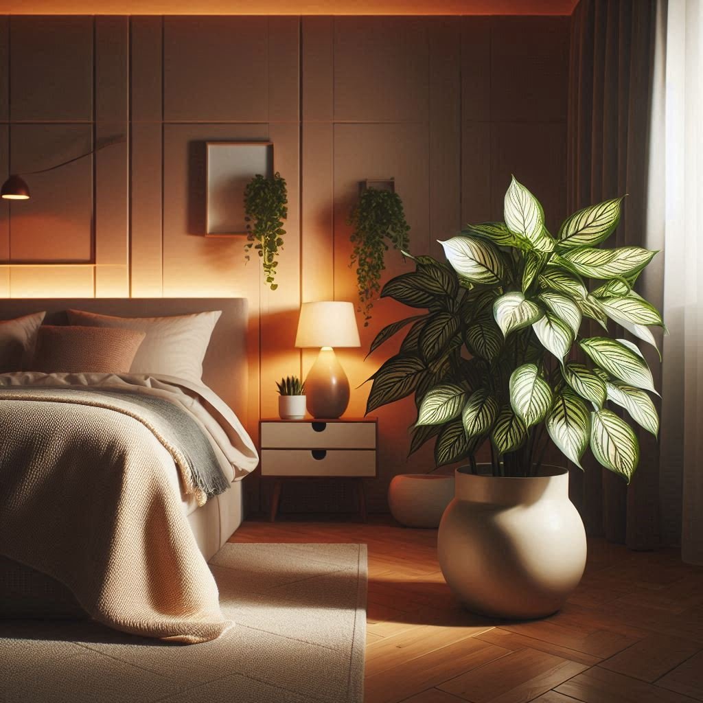 Philodendron plant bedroom