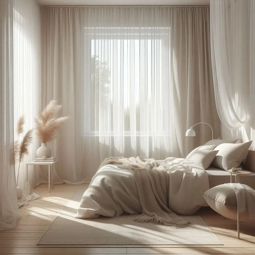Sheer White Curtains bedroom
