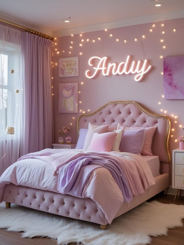 A charming and stylish girls’ bedroom