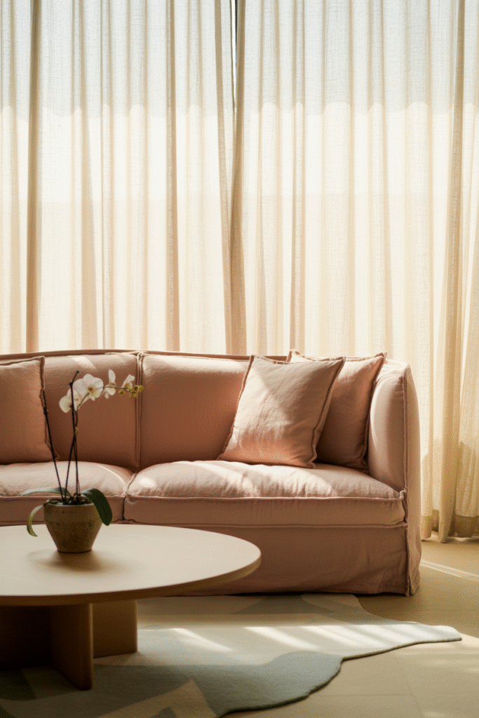 Blush-Toned Sofas for Soft Glamour