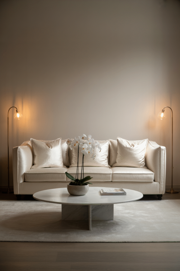 Ivory Velvet Sofas