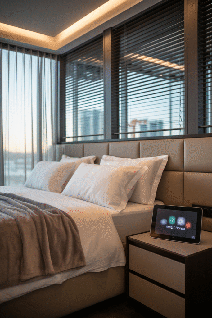  Smart Bedroom Technology
Automated blinds, smart lighting, 