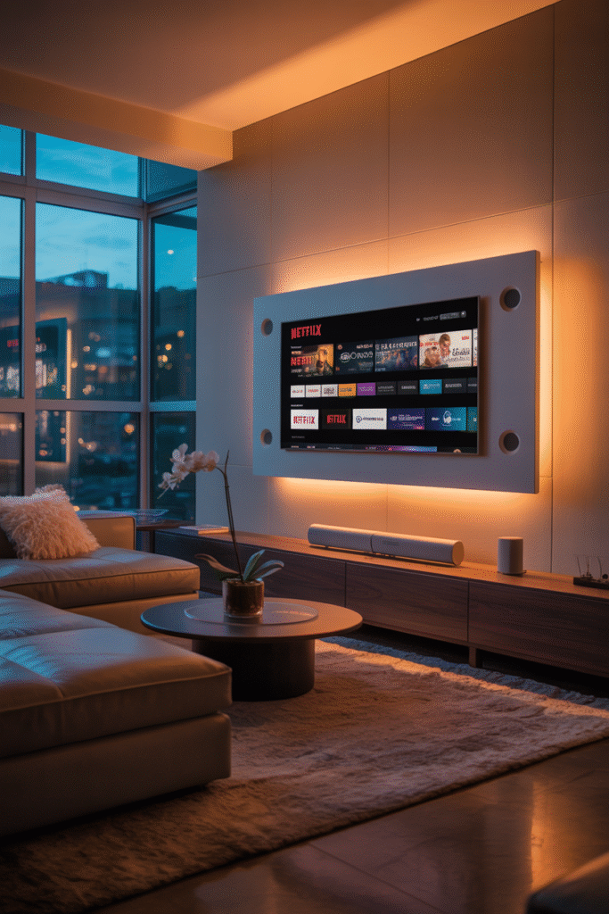 Smart AI Entertainment Hub living room 