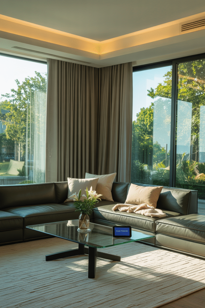 Voice-Controlled Curtains and Blinds living room