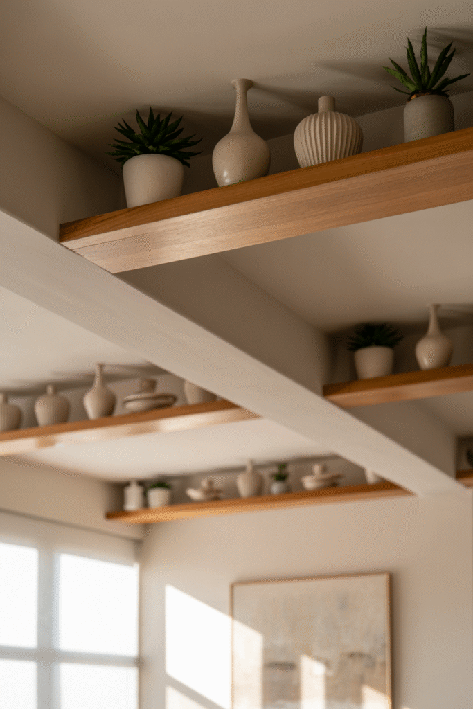 Ceiling with Integrated Shelving