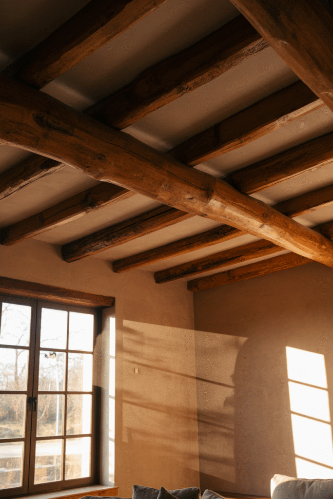 Wooden Beam Ceilings for Rustic Charm
