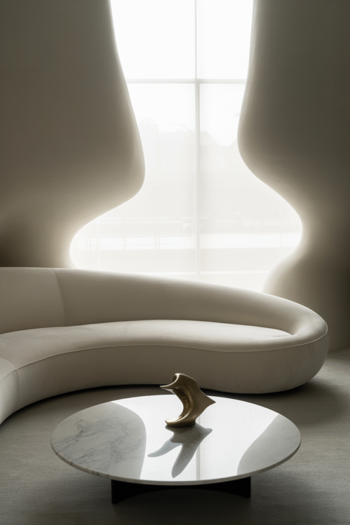White Curved Sofas