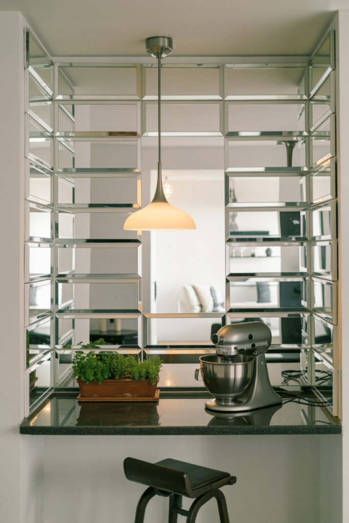 Mirrors to Create Depth kitchen