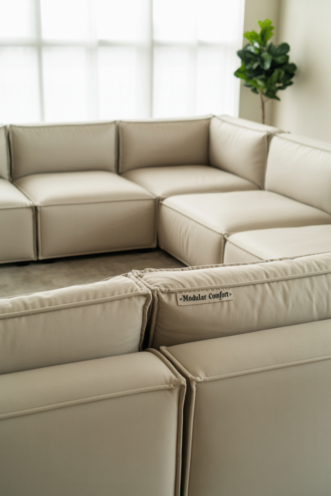 Light-Beige Modular Sofas 