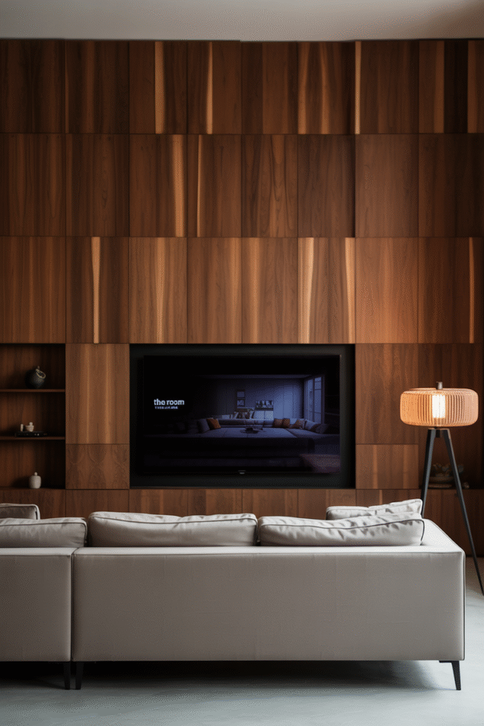 Warm Wooden Panel Wall