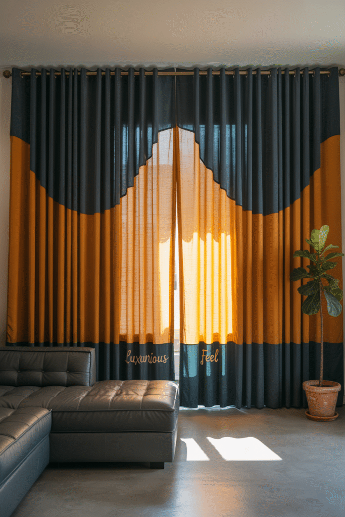 . Color-Blocking Curtains for Visual Interest