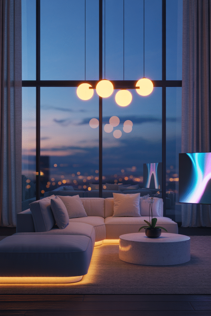 AI-Integrated Smart Lighting living room 