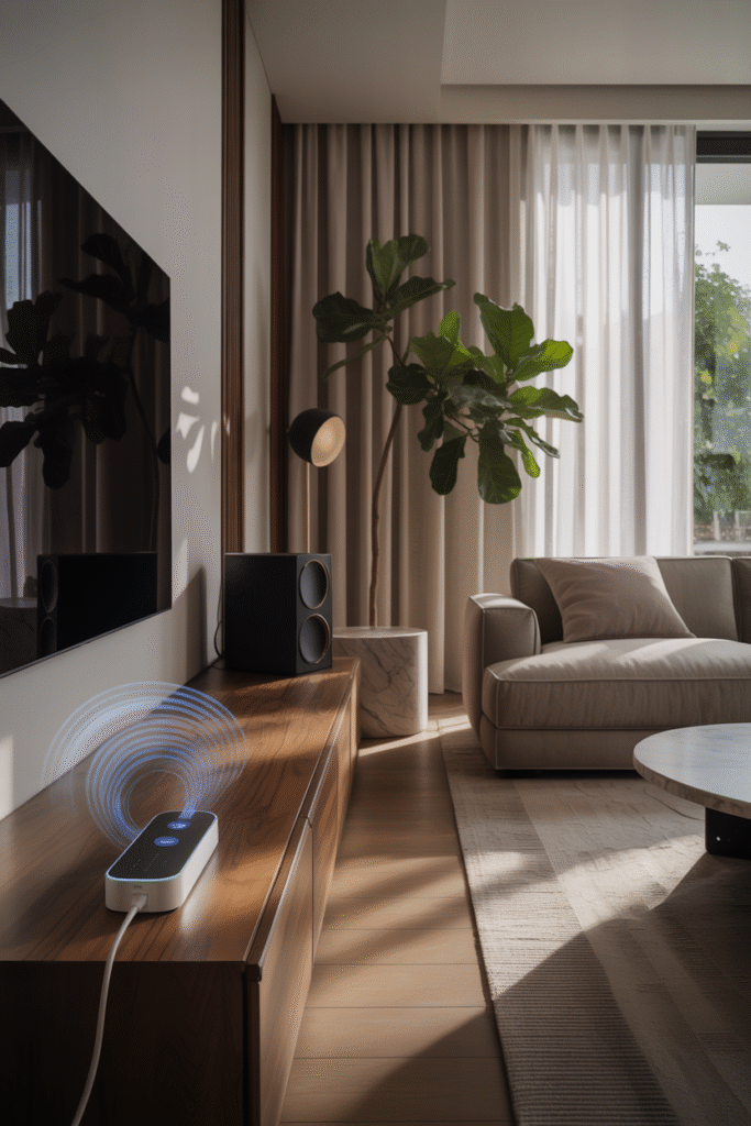 Energy-Saving AI Power Strips living room