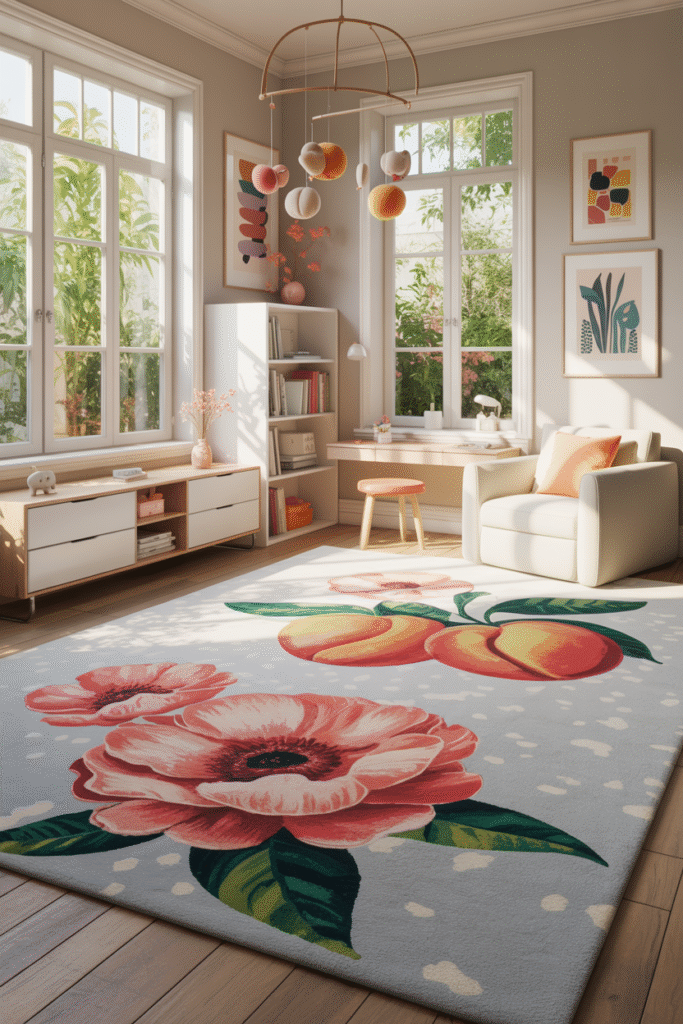 Peach and Coral room