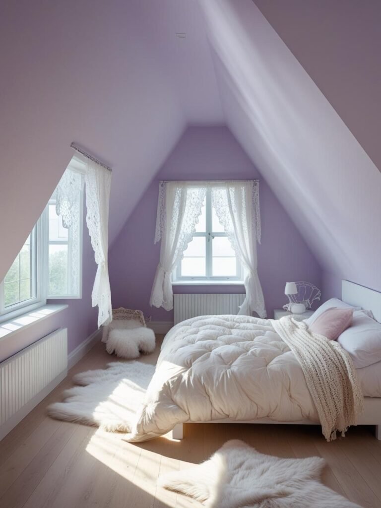 A light-filled attic bedroom