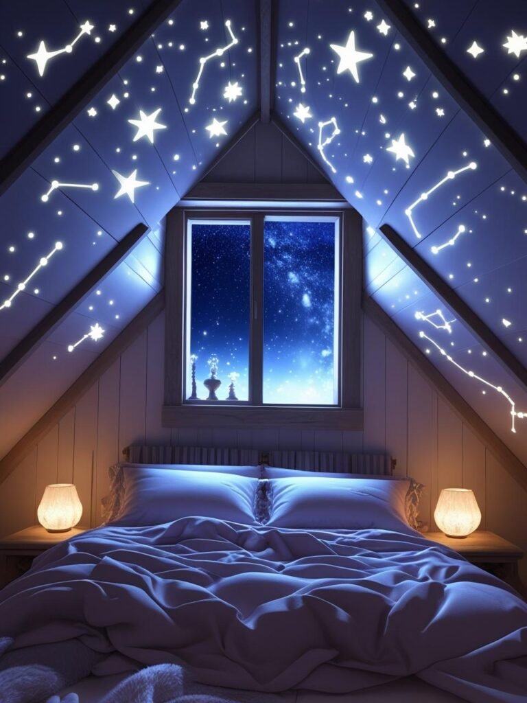 Starry Ceiling Decals for Night Magic attic room