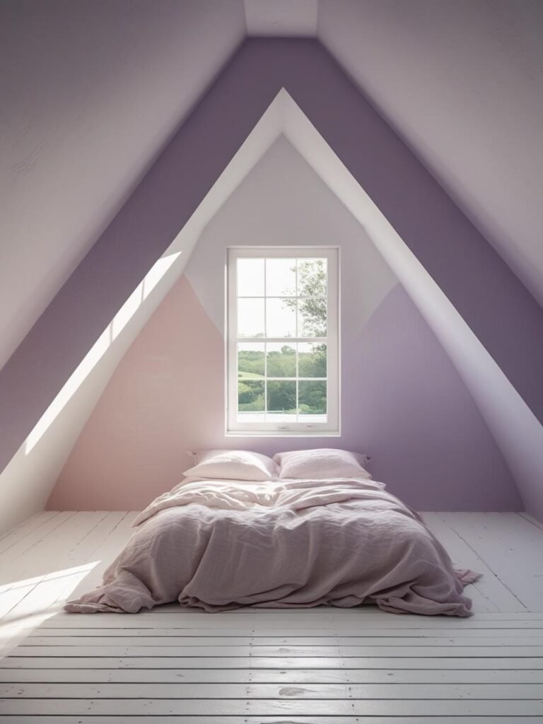 A bright and romantic attic bedroom
