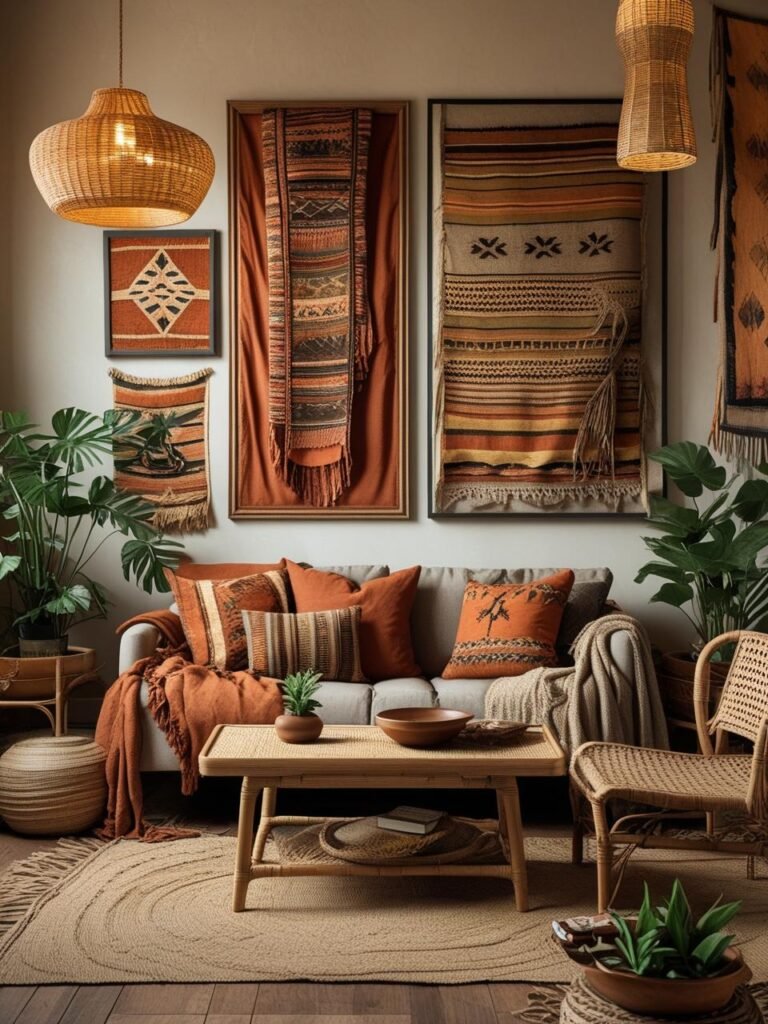 Framed Textiles living room