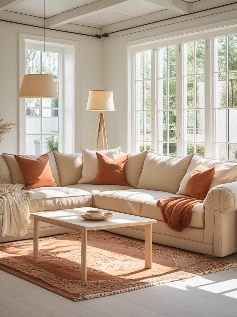 Pick Light, Earthy Tones living room