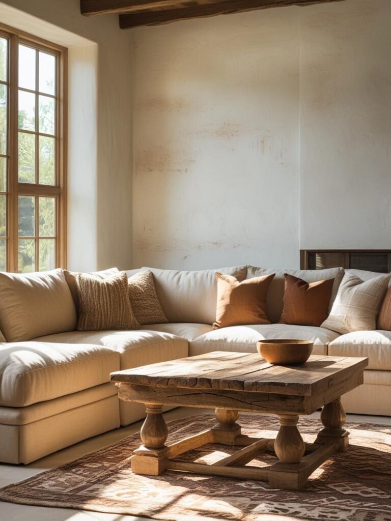 Whitewashed Walls  living room
