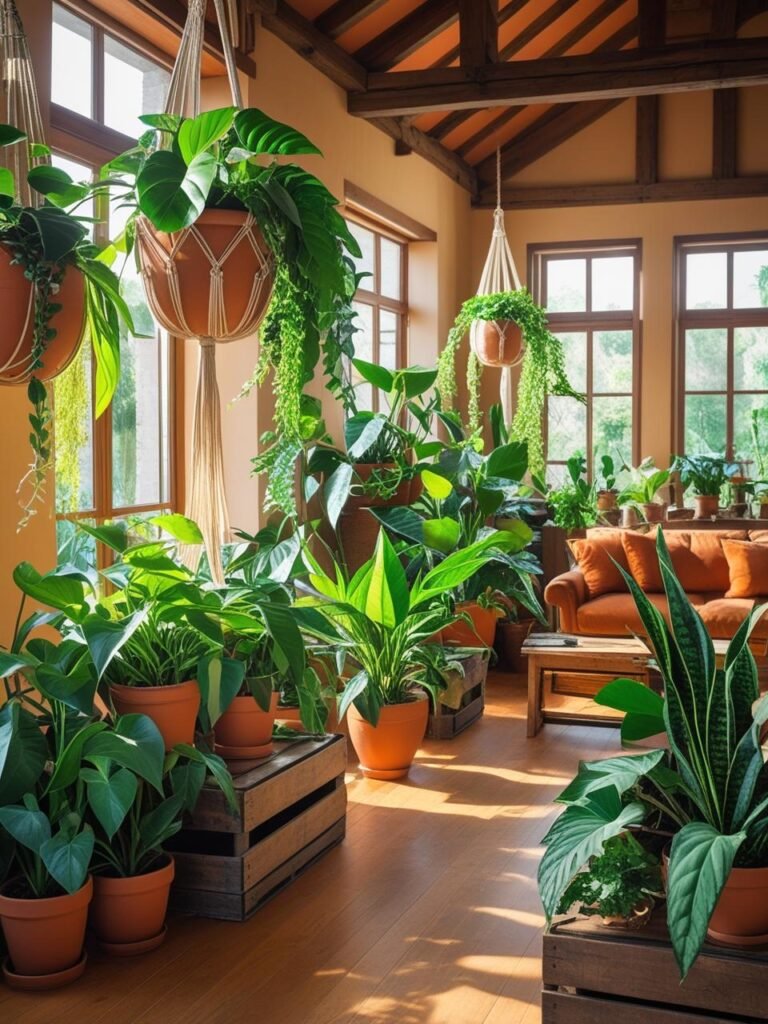Go Big on Plants Greenery living room