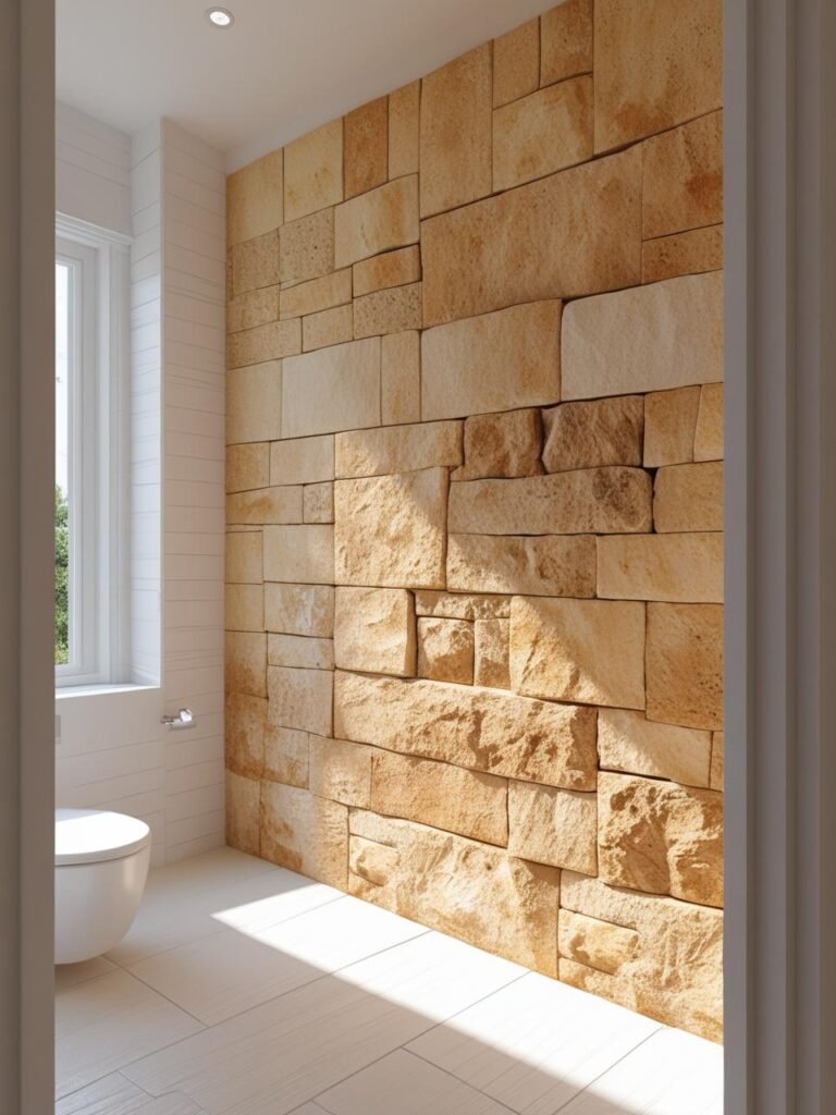 Textured Accent Wall bathroom