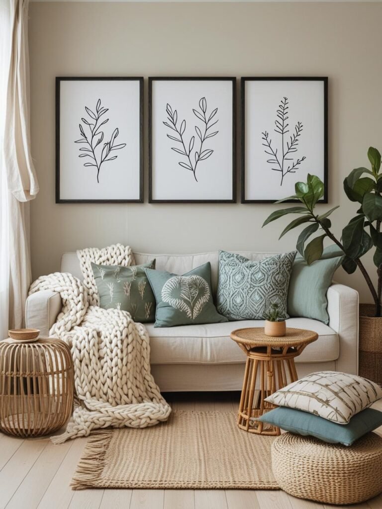 Botanical Line Art living room