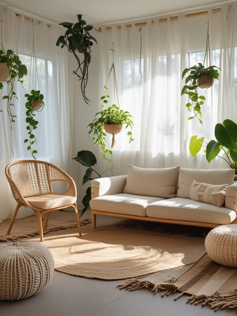 Use a Rattan or Woven Accent living room