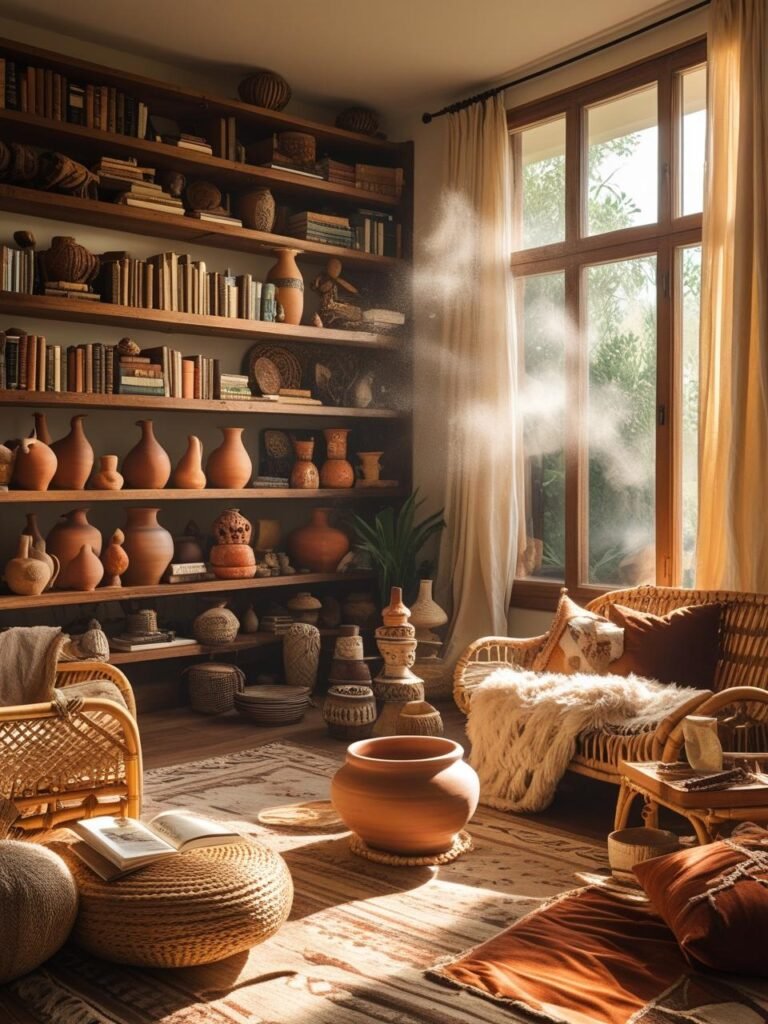 Display Collected Treasures living room
