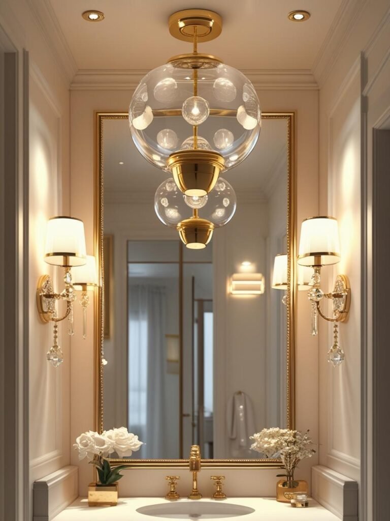 Statement Lighting  bathroom