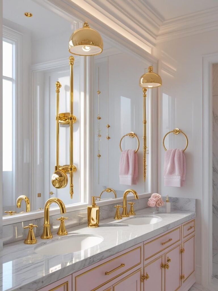 Gold Accents for Glamour bathroom