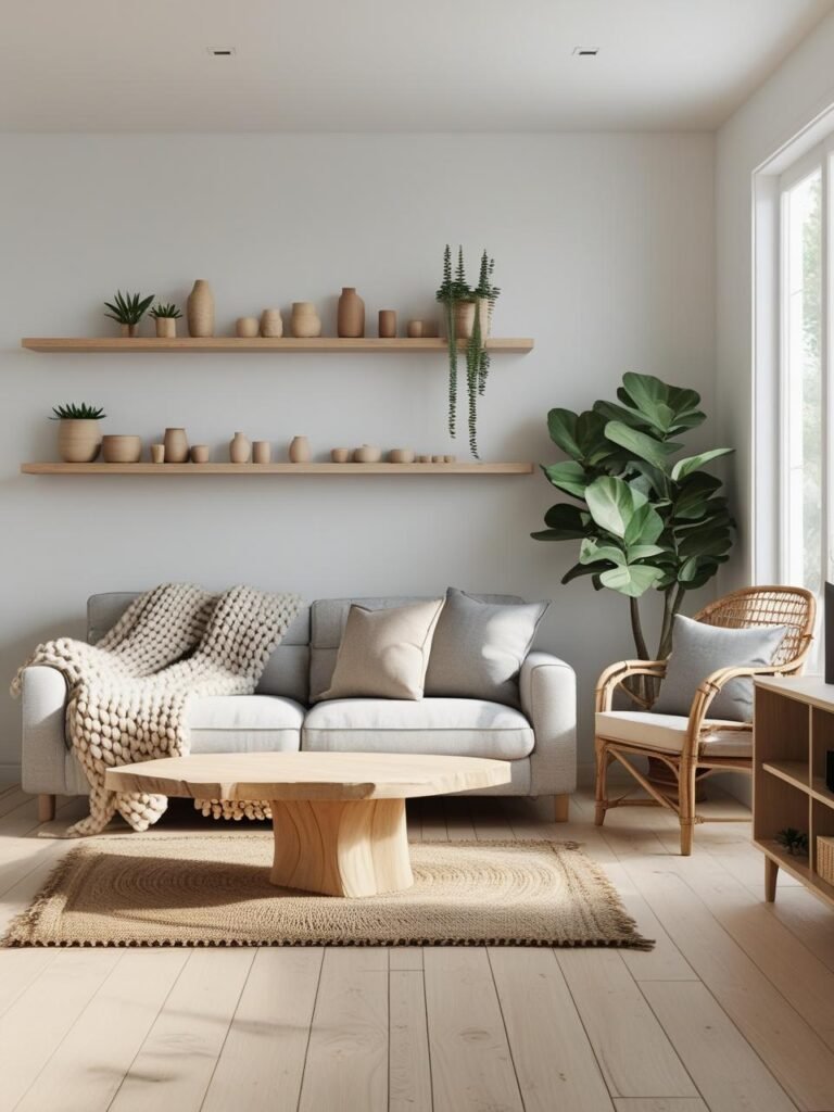 Wood + White Contrast living room