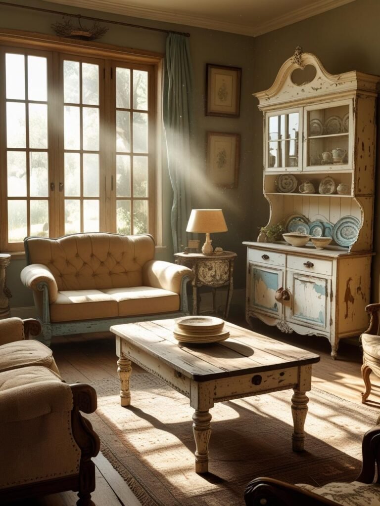 Vintage or Distressed Furniture living room