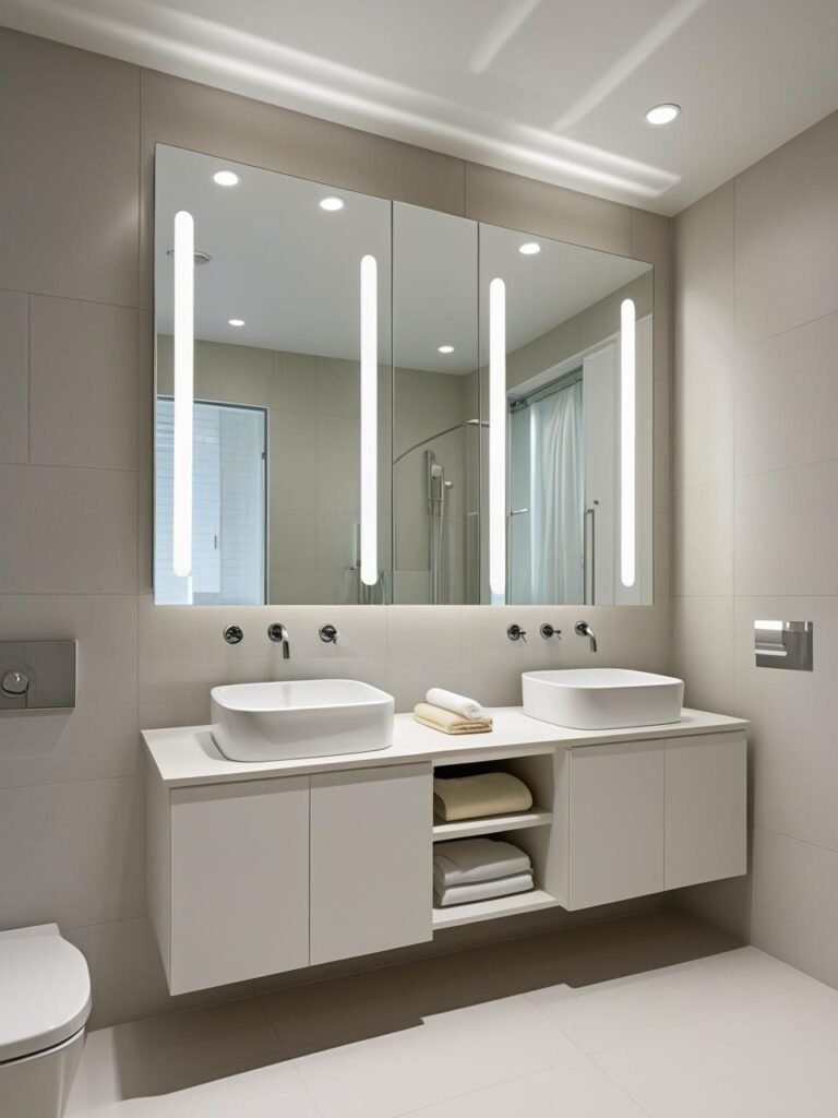Compact Double Vanity for Shared Spaces bathroom
