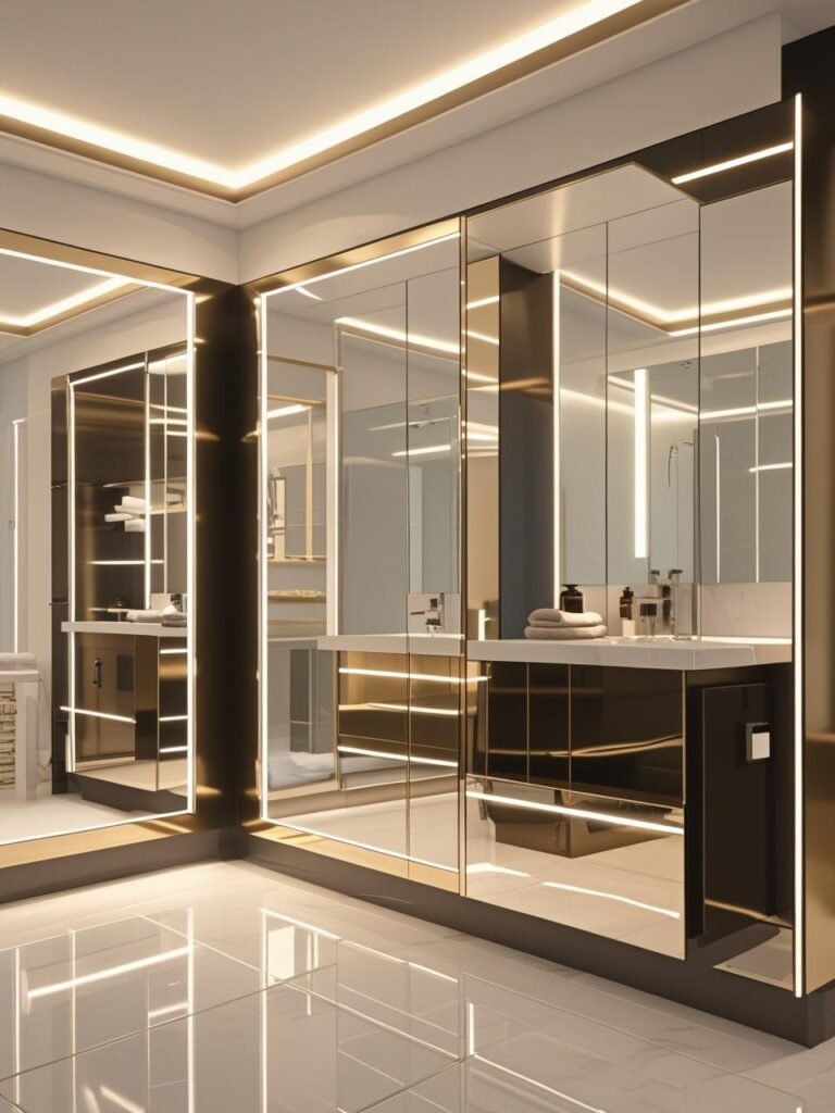 Hidden Storage Behind Mirrors bathroom
