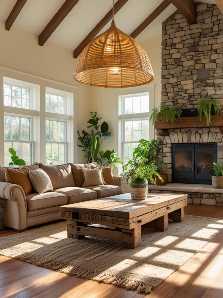 Woven Pendant Light living room