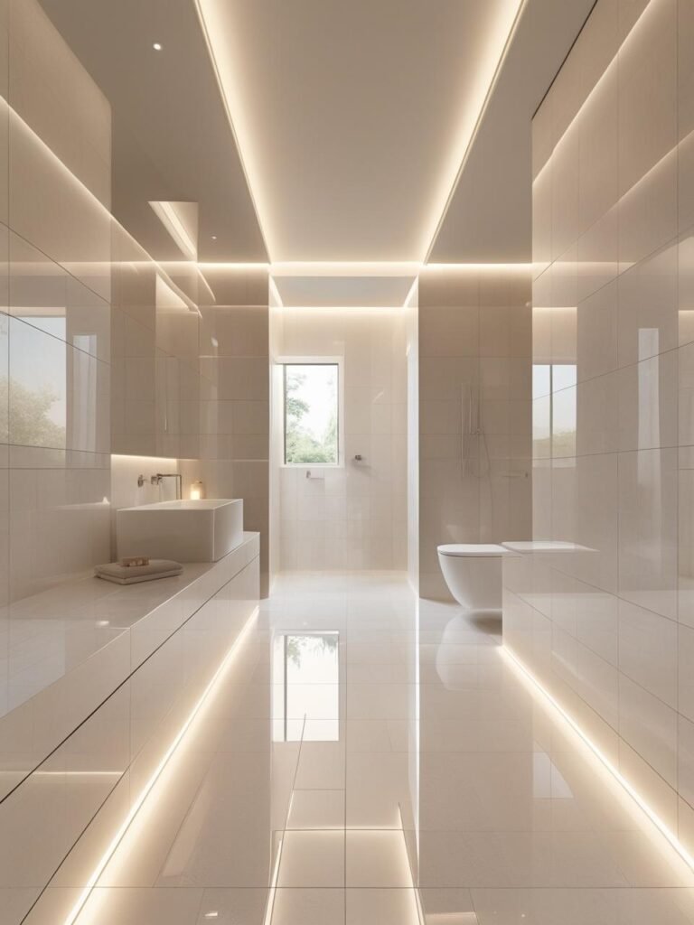 Large Tiles for a Spacious Look bathroom