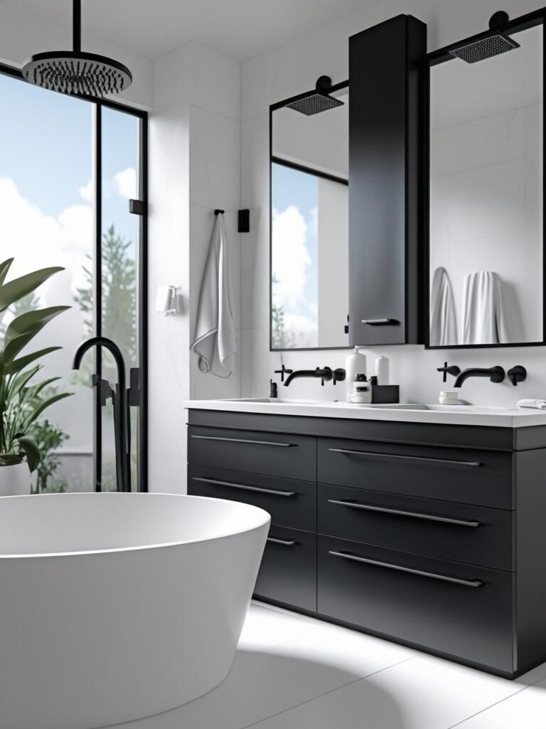Matte Black Fixture bathroom