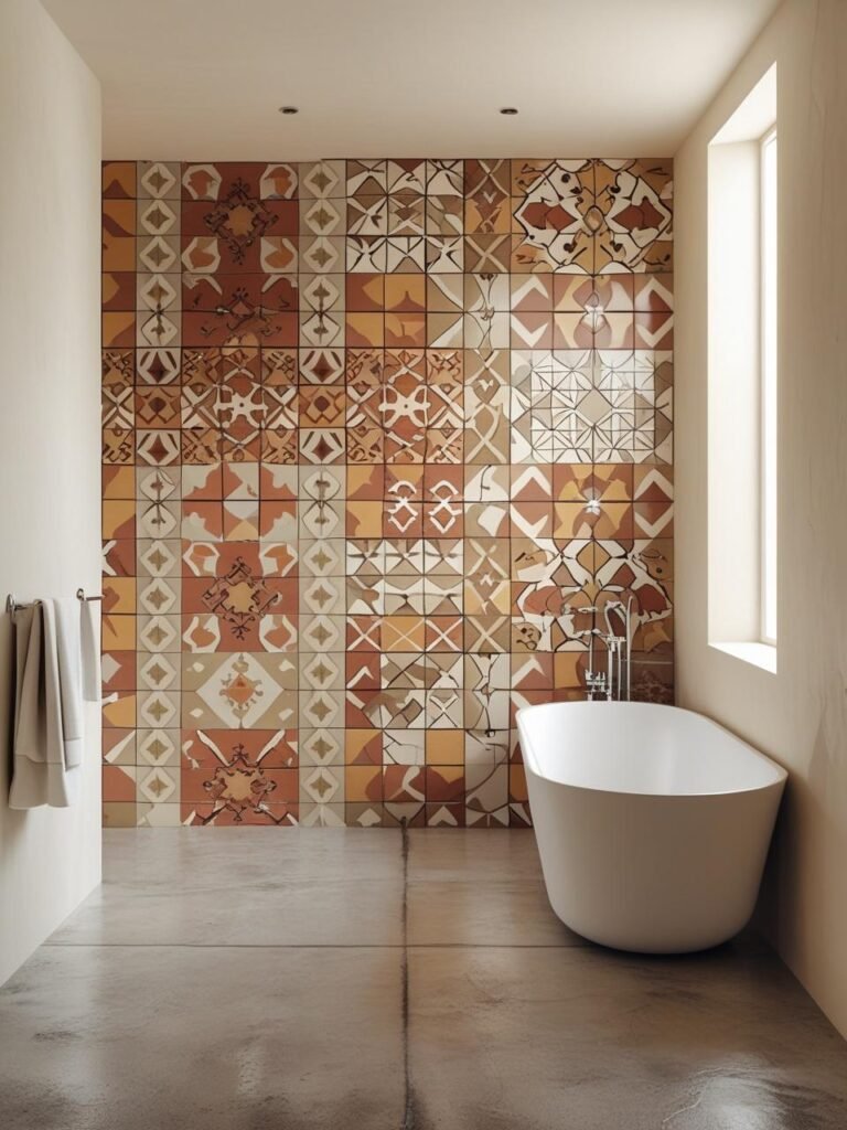 Bold Patterned Tiles bathroom